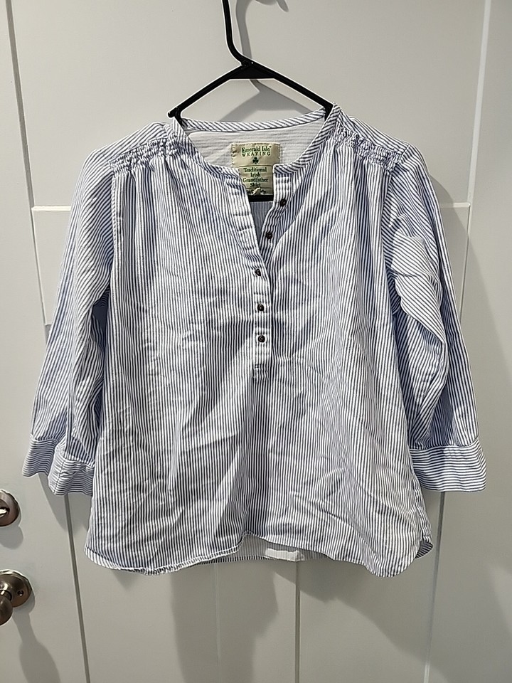 Emerald Isle Weaving Traditional Irish Grandfather 3/4 Roll Tab Shirt