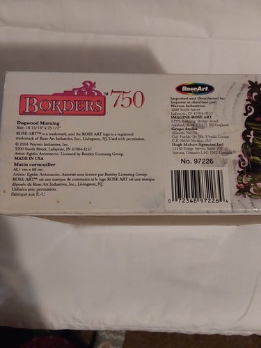 Dogwood Morning, Roseart BORDERS 750, in red box with green/white border, made in USA.