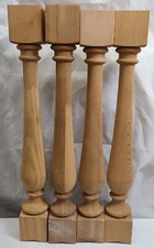 ¿Cedro vintage? Lote de 4 balaustres de husillo de madera torneada 27 x 3 1/2 pulgadas