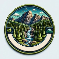 Mountain Patch Iron-on Applique Clothing Vest Jacket, Wild Animal Badge Nature