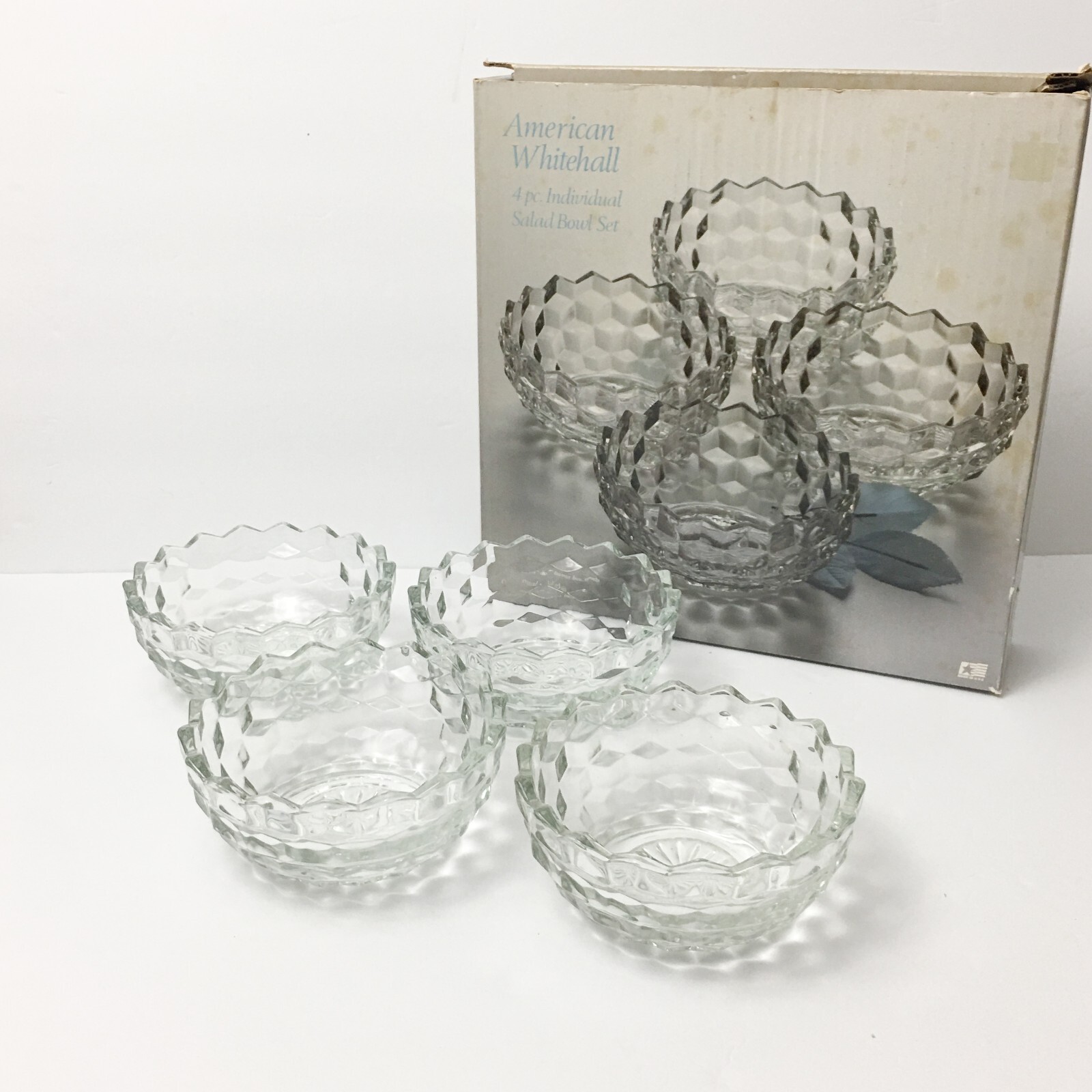Indiana American Whitehall Glass Salad Bowl Set of 4