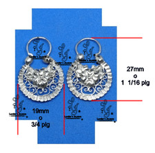 Arracadas Jerezanas #2 doble vista, plata .950 hecho a mano Jerez Zacatecas vía DHL