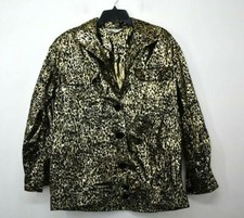 Lloyd Williams Womens Button Front Long Sleeve Leopard Print Shirt Jacket 12