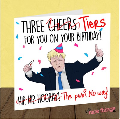 Three Tiers Funny Birthday Card, Boris Johnson Birthday Cards for Him, for her, | eBay