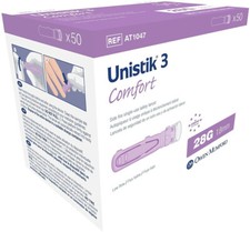 Owen Mumford Unistik 3 Comfort Safety Lancets 28G x 1.8mm - 50 Ct