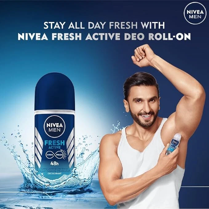 Nivea Desodorante Fresh Active Roll On para Hombre, Desodorante Roll On | Con Fresco 50m Foto 3 de 4