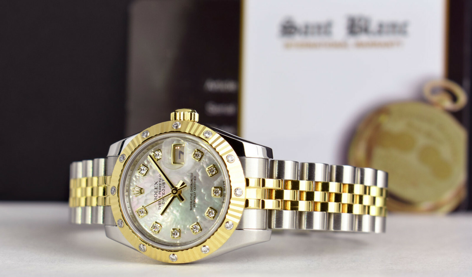 ROLEX - LADIES 18kt Gold & SS Datejust 26 MOP Diamond Bezel 179313 - SANT BLANC image 4
