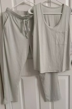 Softies Boyfriend Pocket Muscle Tank with Flood Pants PJ Set Sz M Pajama Sage