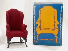 WILLIAM & MARY WING CHAIR ~ DOLL HOUSE 1/12 SCALE ~ WITH BOX ~ NO 105-W0 ~ 1978