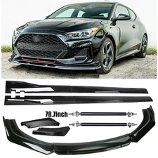 For 2012-2021 Hyundai Front Bumper Lip Spoiler Splitter Side Skirt Rear Rod