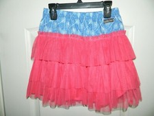 Girl's Matilda Jane Friends Forever Amber Blue Skirt w/Pink Tulle Size 10-NWOT