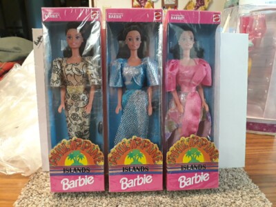 A SET OF SIX PHILIPPINE ISLAND BARBIE DOLLS. NIB