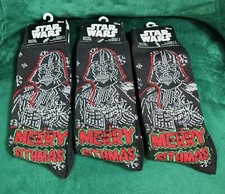 Star Wars "Merry Sithmas" Socks Adult Size 6-12 Darth Vader Christmas 3 Pairs