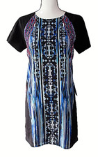 Greylin Size XS Geometric Kaleidoscope Print Keyhole Back Shift Dress