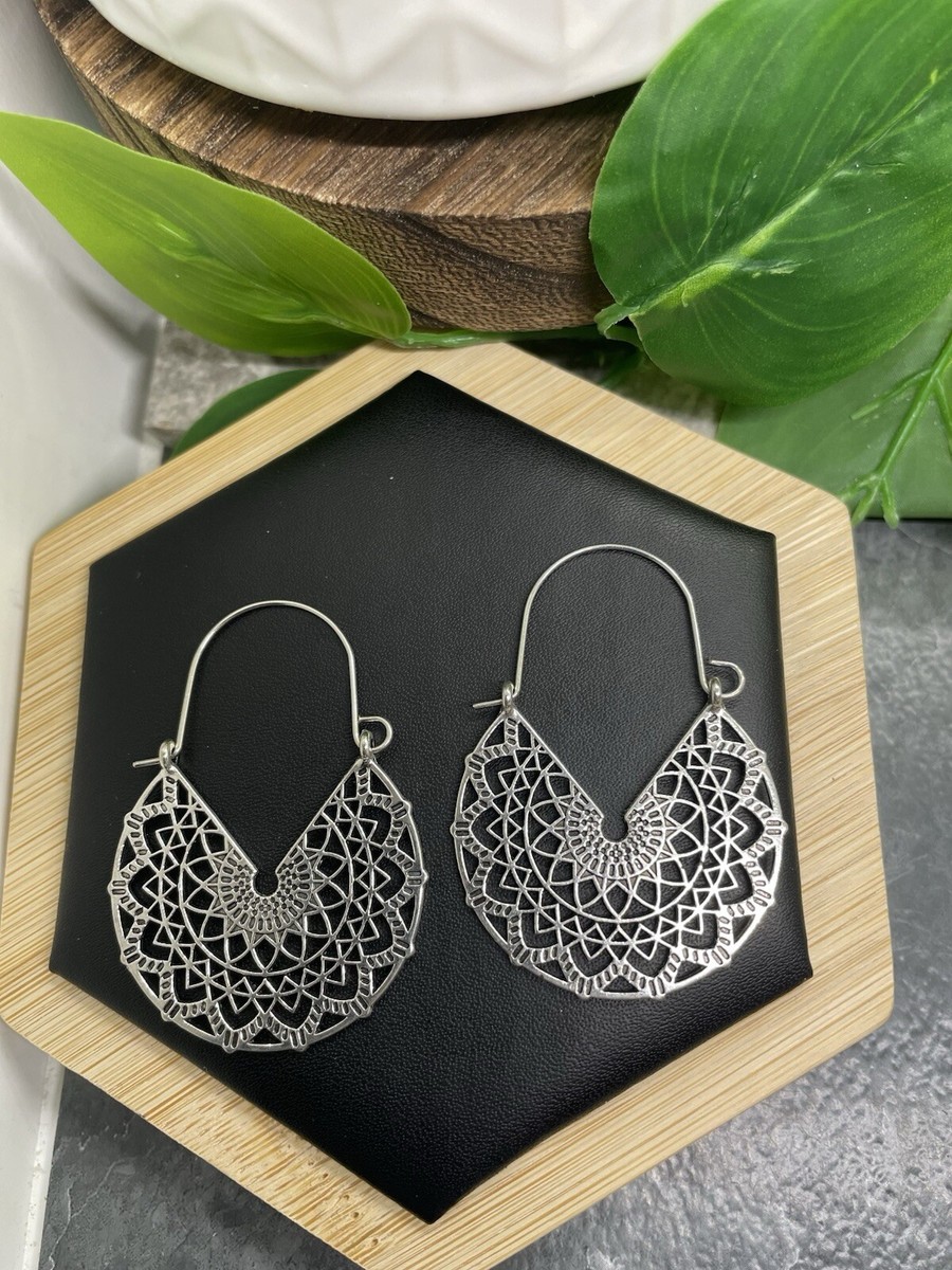 1.5” Silver-tone Retro Dangle Earring Set New Free Ship B4468 | eBay