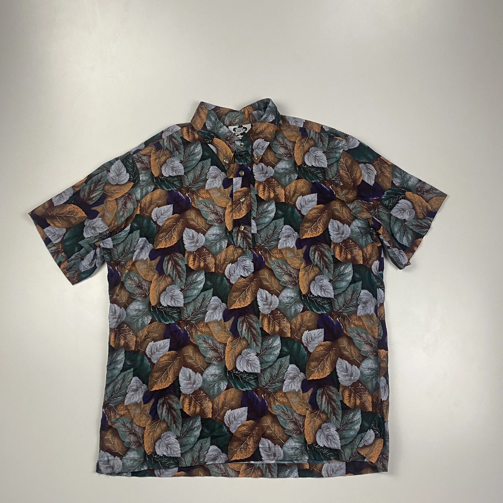 Vintage Hilo Hattie Mens Multicolor Floral Short Sleeve 1/4 Button Shirt Size XL