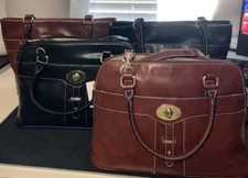 GIANI BERNINI Turn-Lock Glazed Dome Satchel Saffiano or Tote You Pick