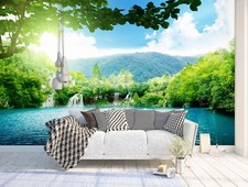3D Scenery Lake 7454 Wallpaper Mural Wall Pri...