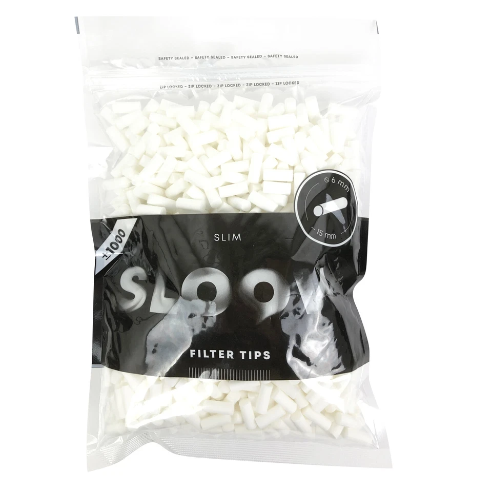 6 x 1000 Stück SLOOW Slim Filter 6mm Eindrehfilter Drehfilter Zigarettenfilter  - Bild 3 von 4