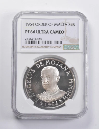 PF66 UCAM 1964 Order Of Malta 2 Scudi Silver Coin NGC *4833