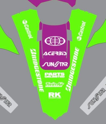 Rear fender graphic Polisport restyle 2003-2012 Kawasaki KX KX 250 KX250 Decal