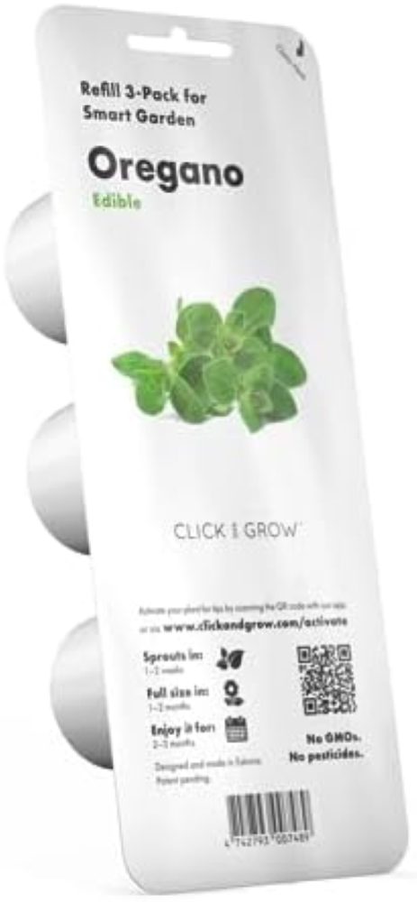 Click & Grow, Ricambio Vasi di Terriccio di Origano, Confezione con 3 Capsule