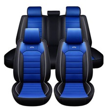 Leather Front Rear Car Seat Covers Protectors 5-seats Cushion Full Set Universal