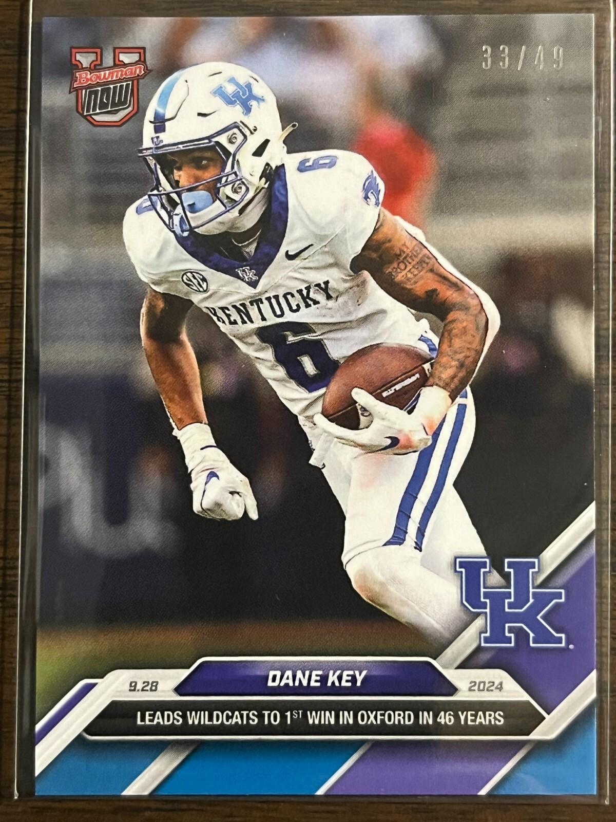 2024-25 Topps Bowman U Now NCAA #21 Dane Key Kentucky Wildcats BLUE 33/49