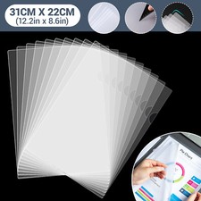 A4 L-Type Clear Plastic Pockets Filing Folders Wallets Sleeves Document Files