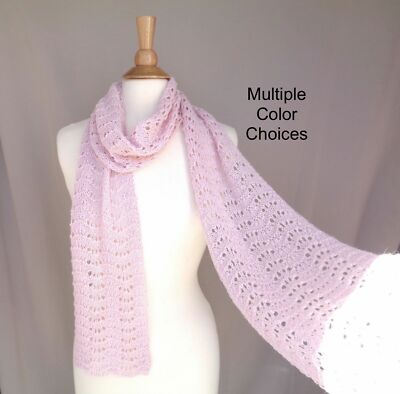 ALPACA WOOL SUPER LIGHT KNIT STOLE Hand Knit Scarf Baby Alpaca