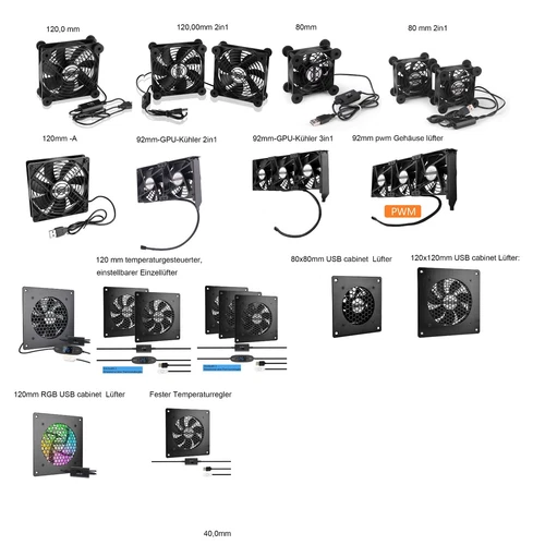 USB leise PC Ventilator 80mm 92mm 120mm usb lüfter pc lüfter PC Gehäuse lüfter