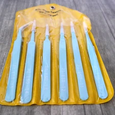 6Pcs Tweezer Craft Repair  10/11/12/13/14/15 Anti Static Blue Mint