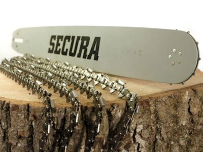 SECURA 4x Sägekette + Schwert 0.325 1,5mm 78 50cm Halbmeißel für Kettensäge