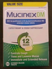 MUCINEX DM 12HR VALUE SIZE 80CT Expectorant Cough Suppressant, 5/28 LAST 1 