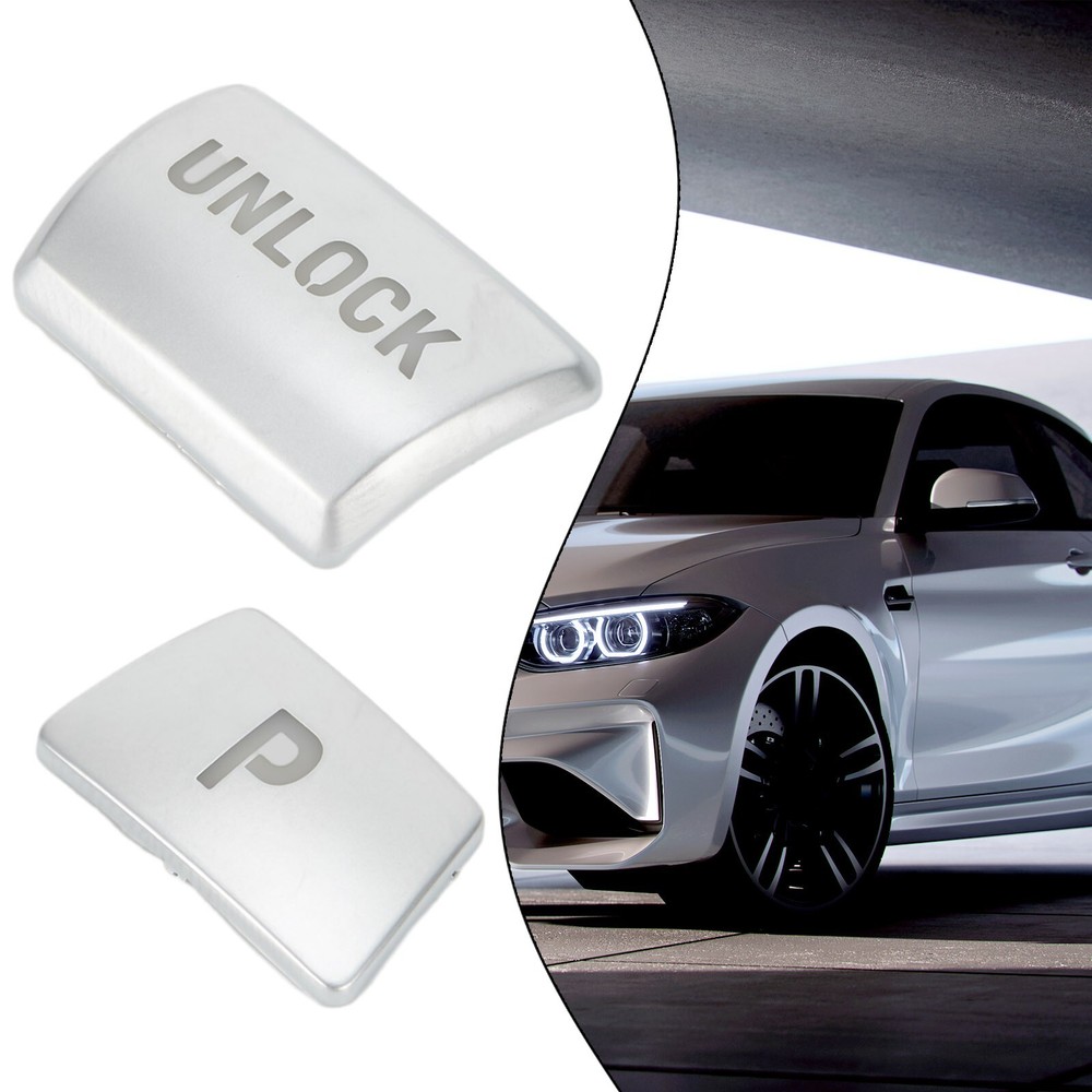 Button Sticker Trim 2 Pcs Aluminum Car Accessories Cover Trim Replacement
