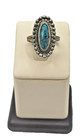 Faux Turquoise Ring Size 7.75 Vintage Style Silver Plated Oval