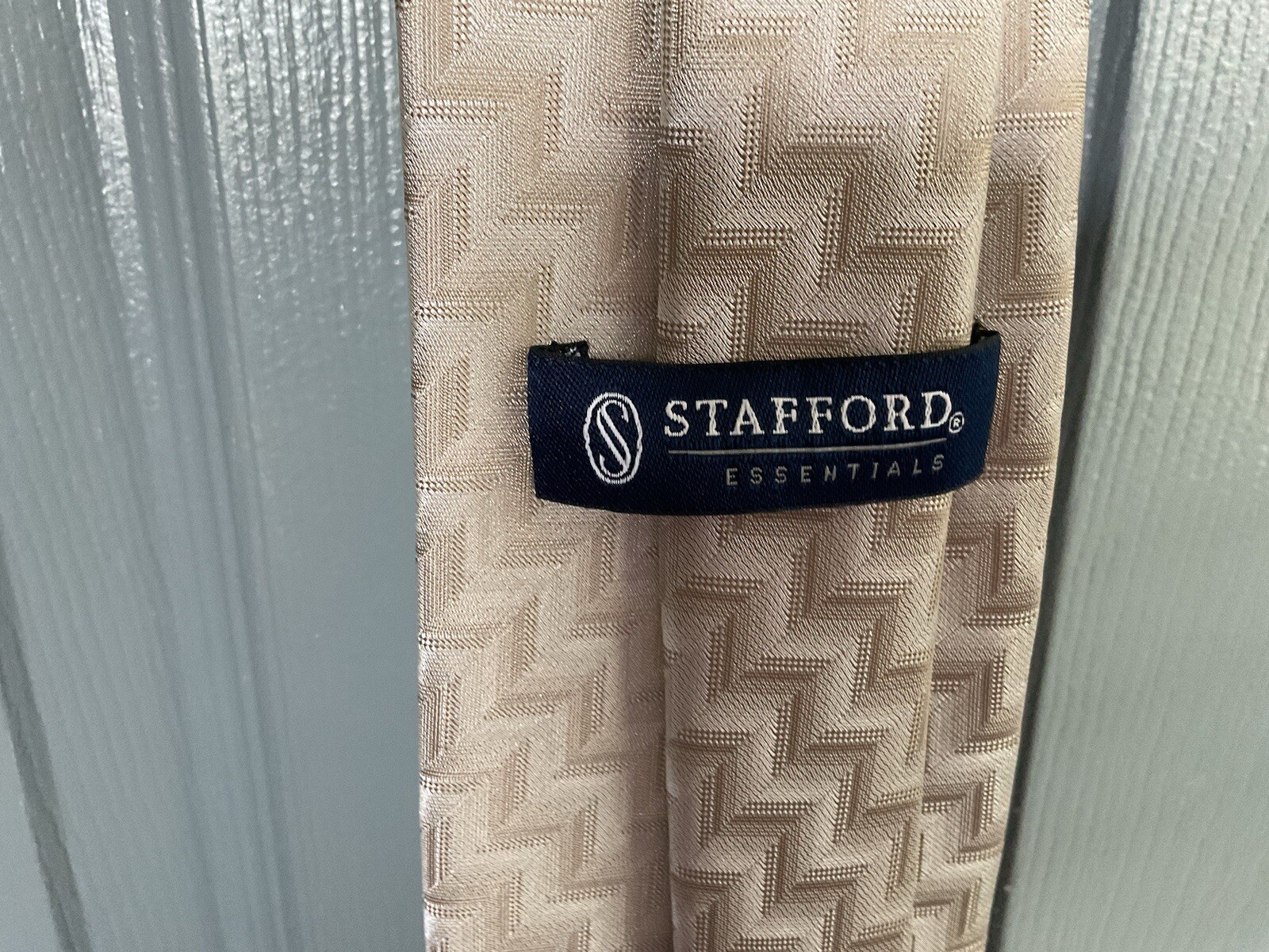Stafford Essentials Polyester Tie Solid Silver To… - image 5