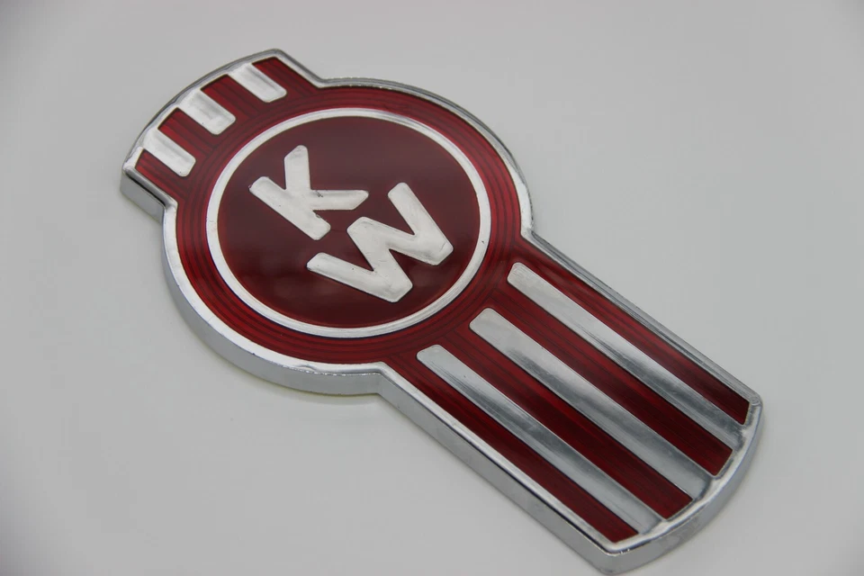 Se adapta a Kenworth Bug Hood rejilla logotipo emblema insignia cromo rojo Foto 4 de 4