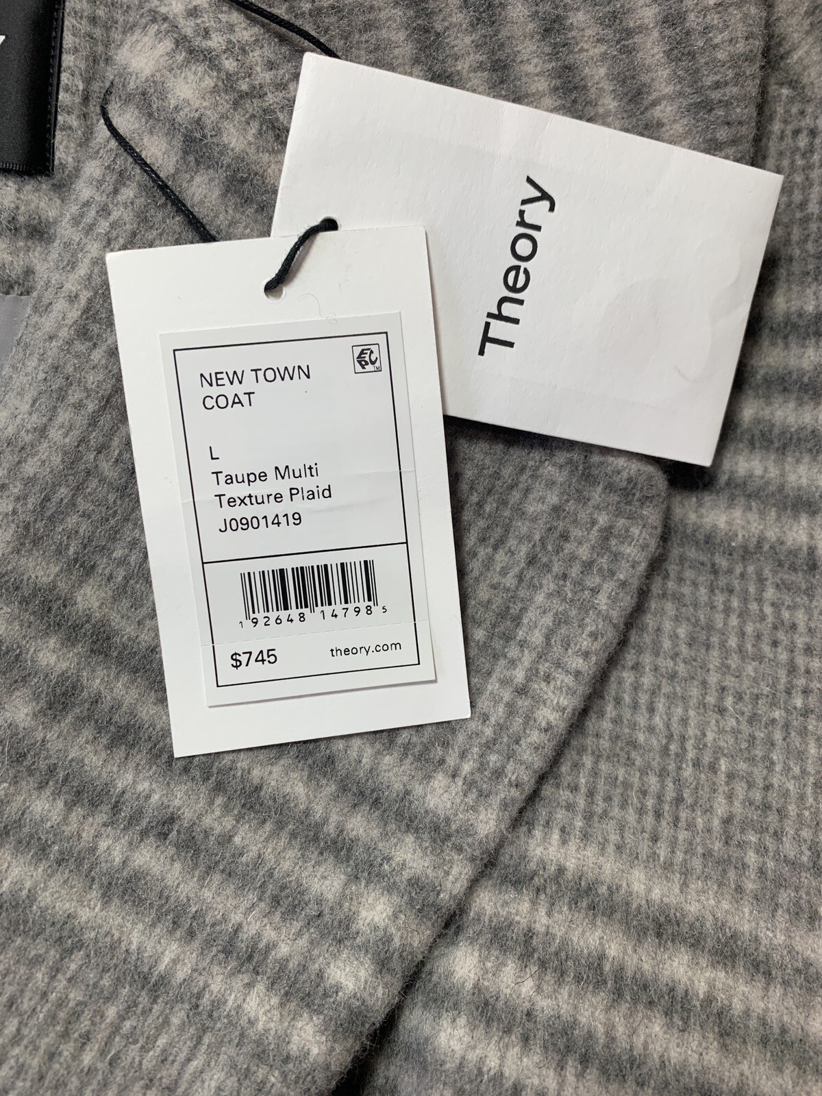 Taupe Texture Plaid Wool Blend 