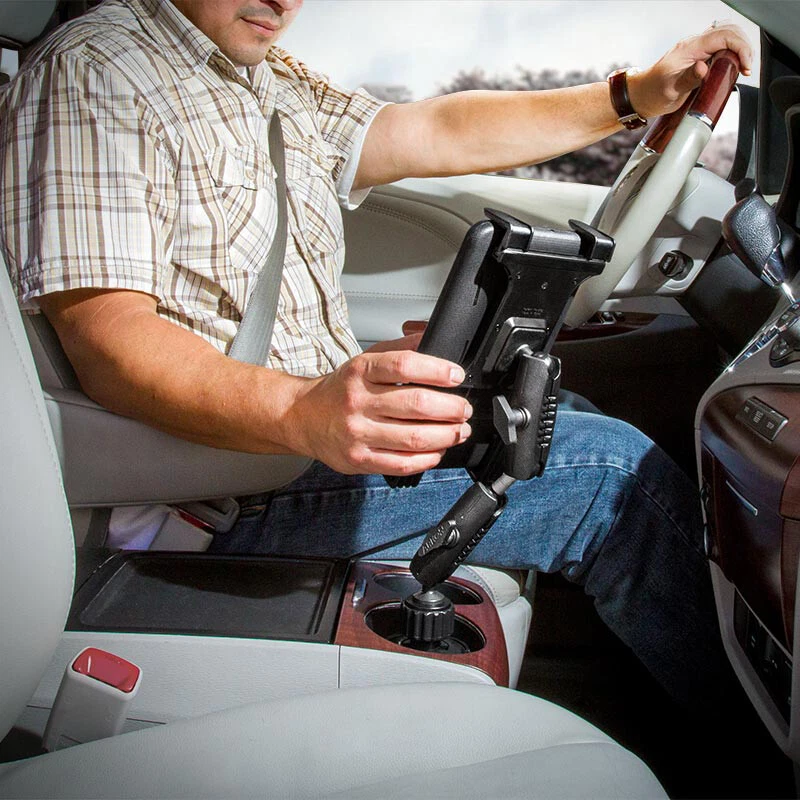 Double Robust Car Cup Holder Tablet Mount for Samsung Galaxy Tab A9 S6 S9 S9 FE - Image 2 of 4