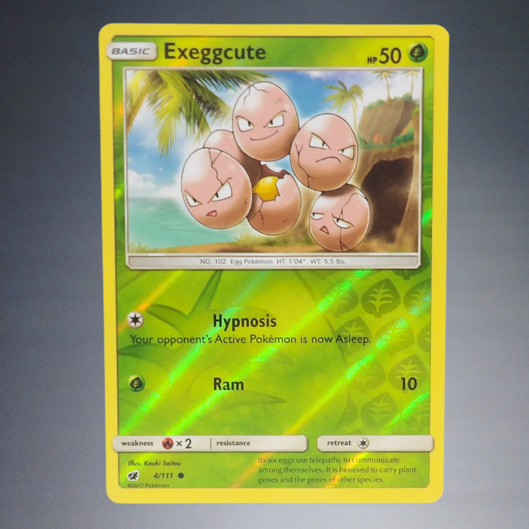 2017 POKEMON EXEGGCUTE #4/111 SUN+MOON CRIMSON INVASION COMMON REVERSE HOLO TC