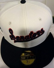 Washington Senators MLB 59fifty New Era Fitted Hat Sz 7 1/2 Off White & Blue