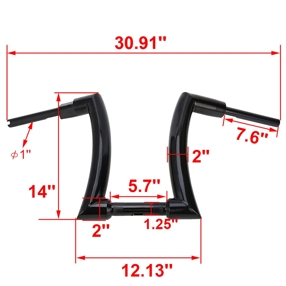 BARRAS COLGANTES ADN MONSTER FAT APE PERSONALIZADAS DE 14" 1-1/4" PARA MANILLAR HARLEY FXS CVO Foto 4 de 4