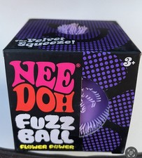 PURPLE Needoh Velvet FUZZ BALL Flower Power Nee Doh Squishy NEE-DOH Fuzzball