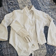 Absolute Fencing Gear Two-Layer White Fencing Jacket Size 34 + Right Glove