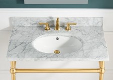 Verona 36 in. Carrara White Counter Top with Single Basin