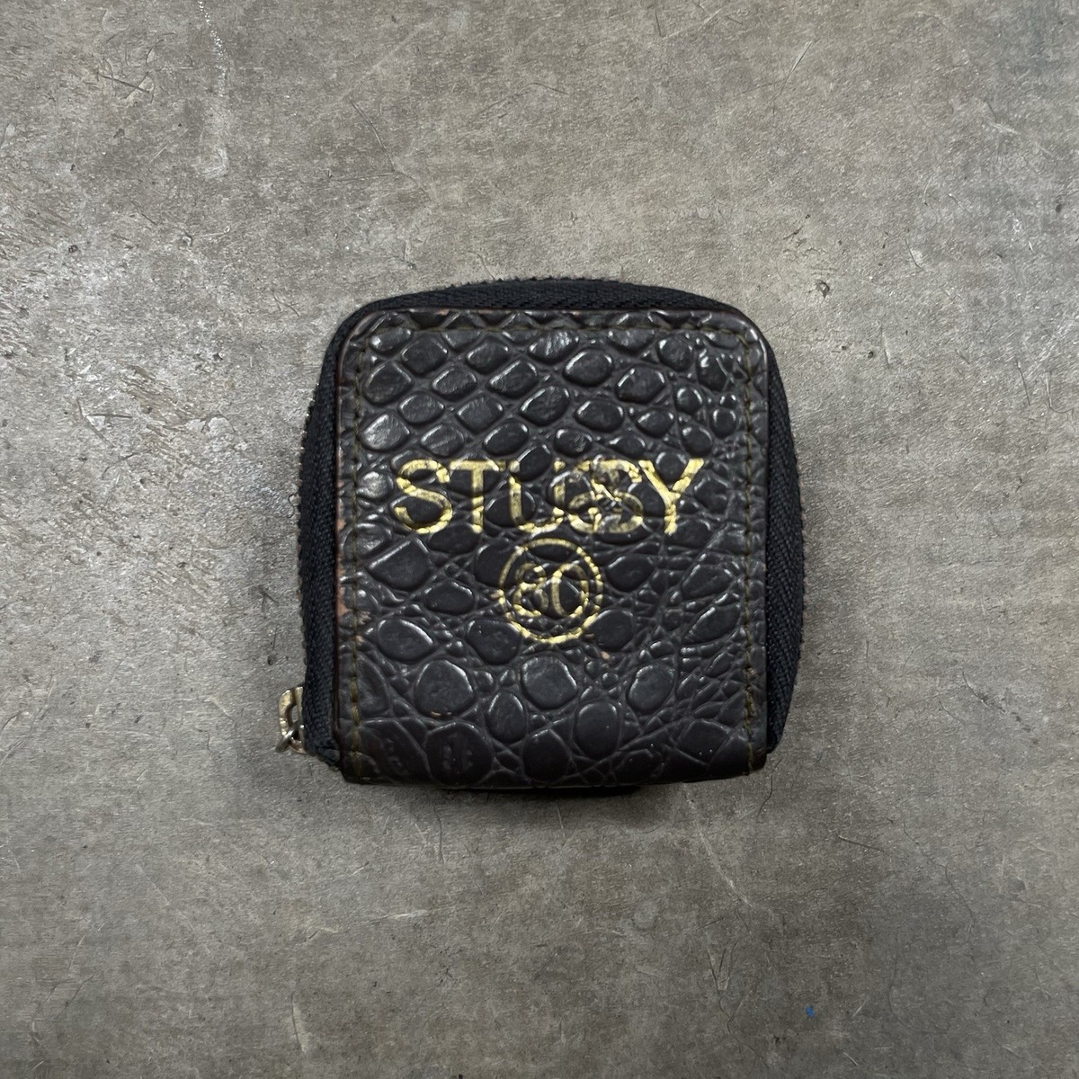 Stussy Coin Wallet Crocodile Croc Streetwear Small Zippered Pocket