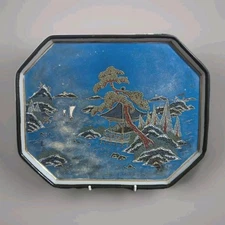 Antique Kinjo China Hexagonal Tray Hand Painted in Japan
