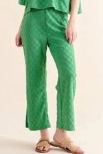 Trendsi And The Why Checkerboard Pants Green Small Brushed Texture