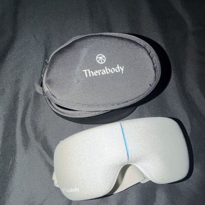 Therabody SmartGoggles Electric Eye Massager White Heat/Vibration w/ Case